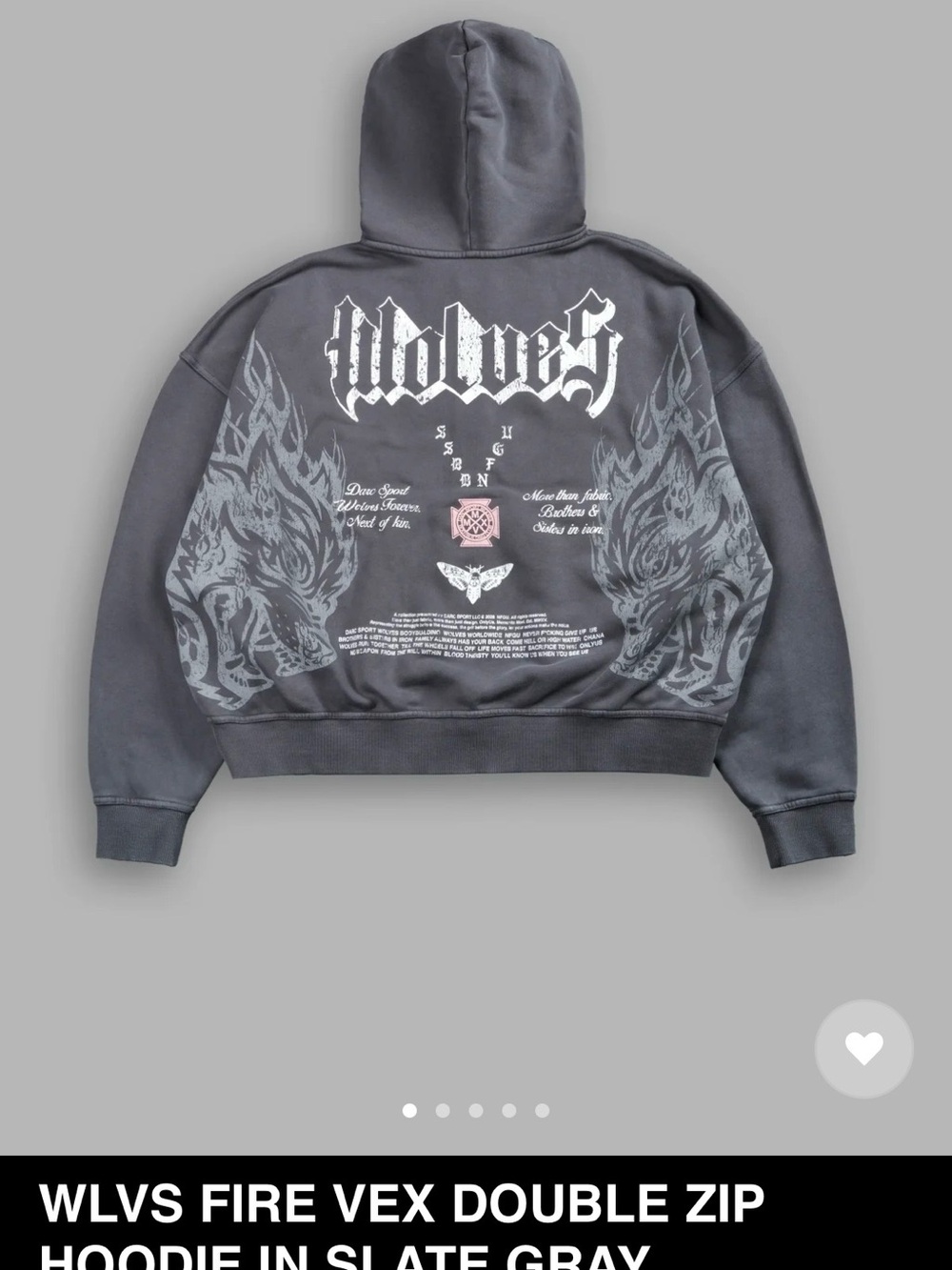 Darc Sport WLVS Slate Gray Graphic Hoodie